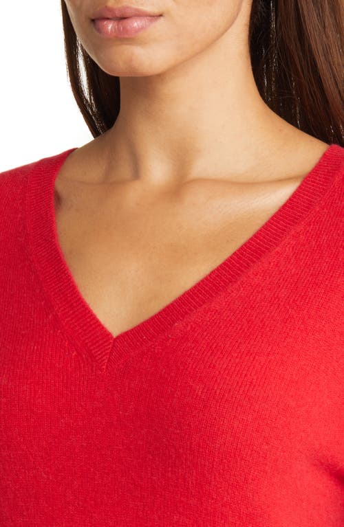 Shop Nordstrom V-neck Cashmere Sweater In Red Chinoise