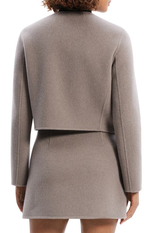 Shop Theory Wool & Cashmere Crop Jacket In Cinder Melange