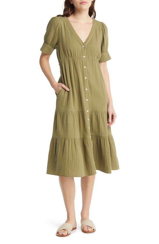 lightspun tiered button front midi dress Lightspun Tiered Button Front Midi Dress (Women)