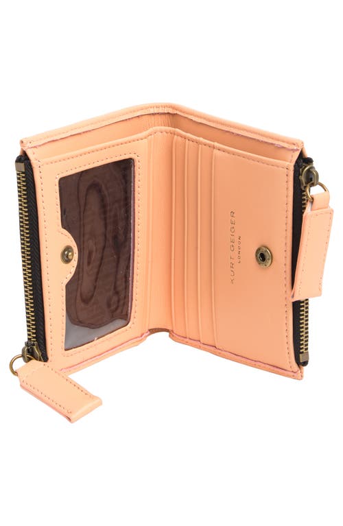 Shop Kurt Geiger London Mini Quilted Wallet In Light/pastel Orange