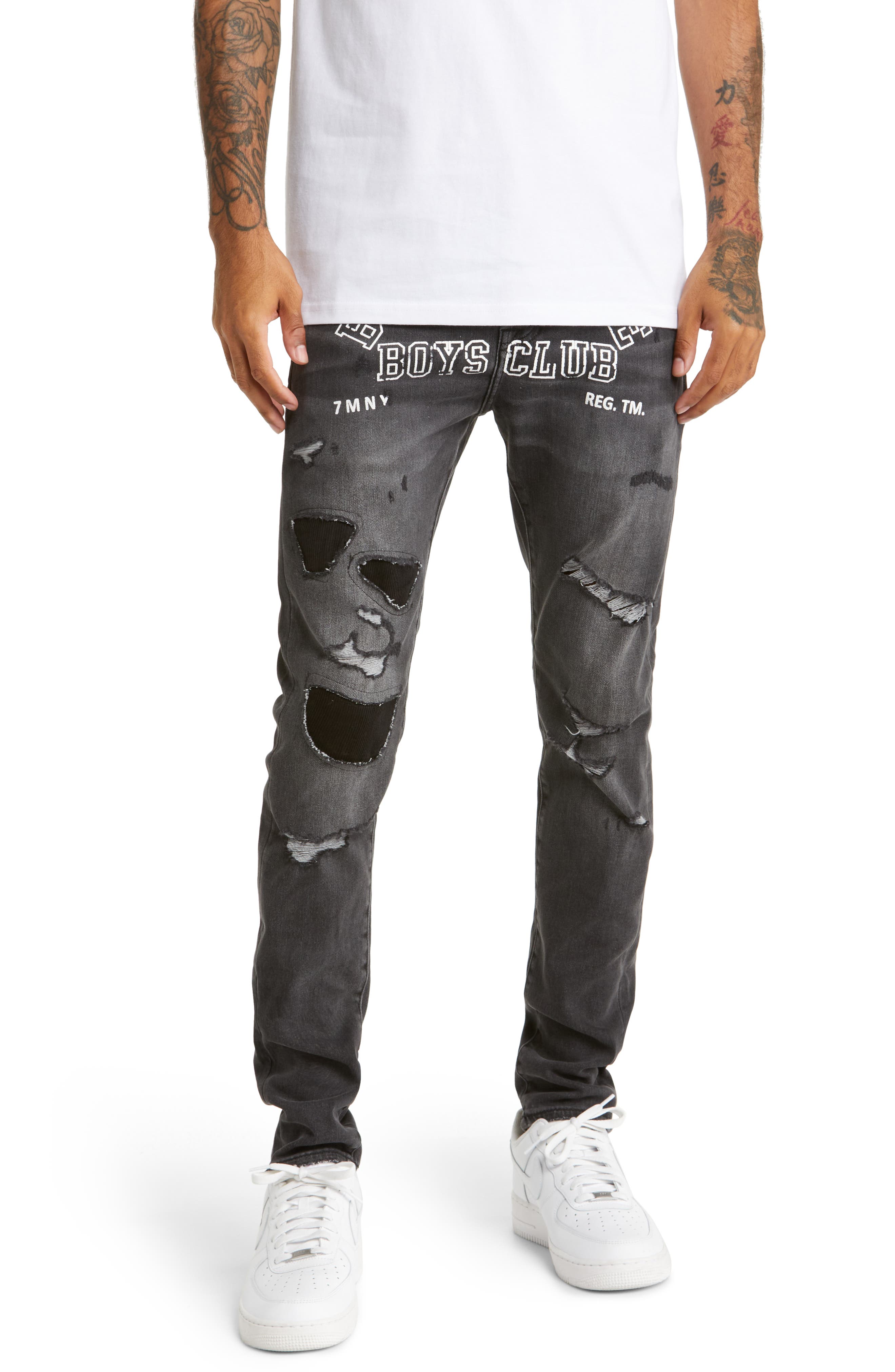 black distressed jeans men