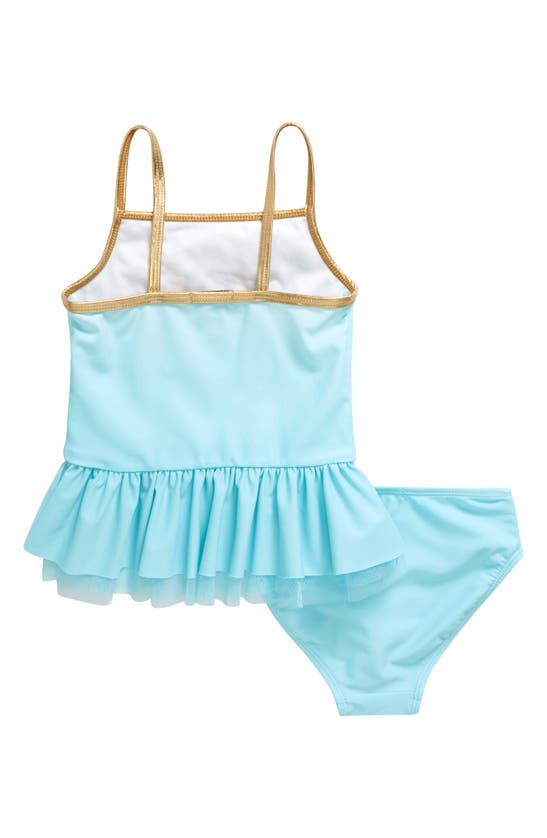 Shop Flapdoodles Kids' Unicorn Appliqué Two-piece Swimsuit In Light Blue