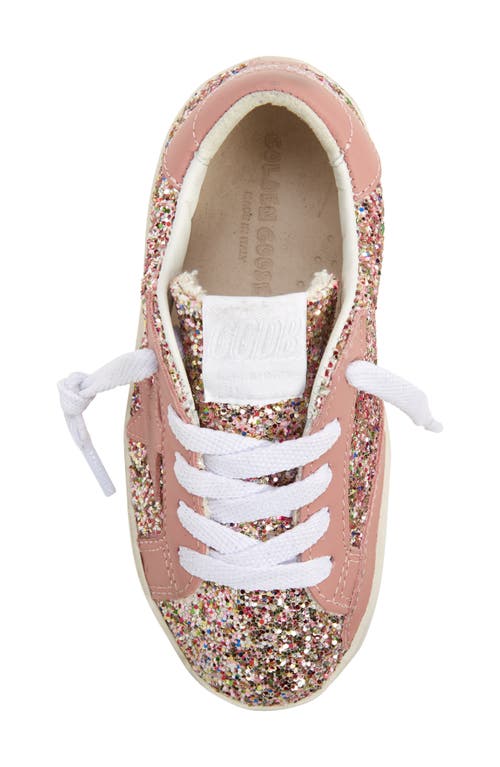 Shop Golden Goose Kids' Super-star Glitter Low Top Sneaker In Multicolor/ash Rose