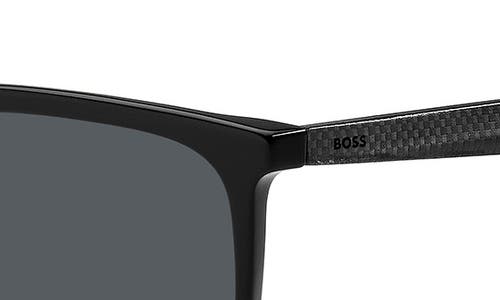 Shop Hugo Boss Boss 57mm Rectangular Sunglasses In Black/grey