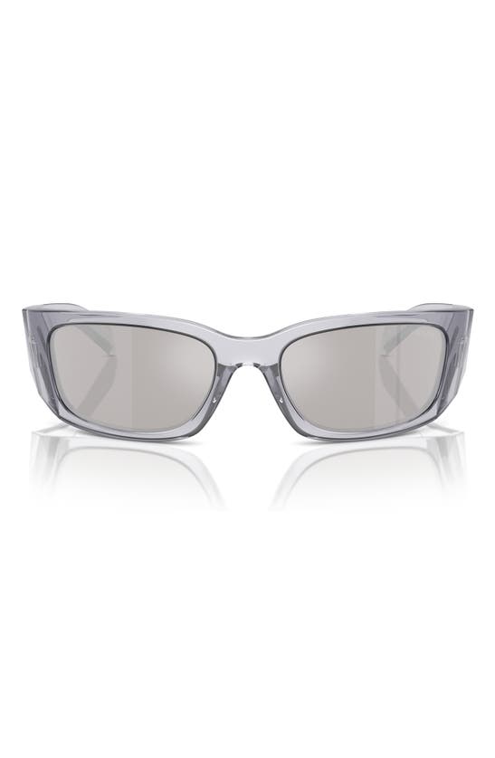 Prada 60mm Butterfly Sunglasses In Transparent Grey