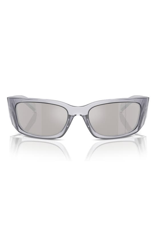 Shop Prada 60mm Butterfly Sunglasses In Transparent Grey