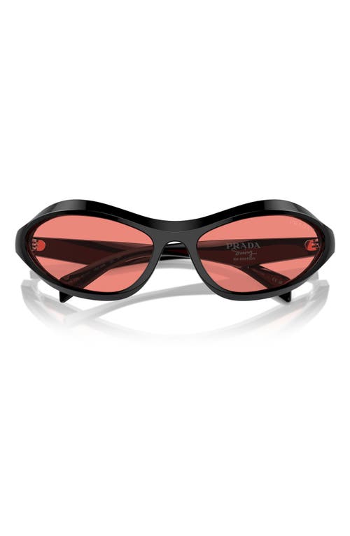 Prada 61mm Oval Sunglasses In Black