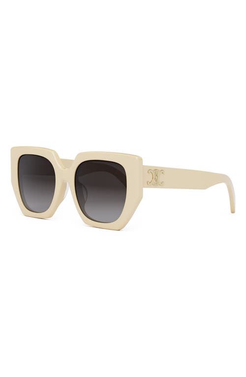 Shop Celine Triomphe 55mm Butterfly Sunglasses In Ivory/gradient Roviex