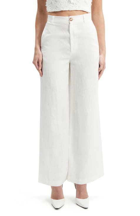Victoria High Waisted Dress Pants - White