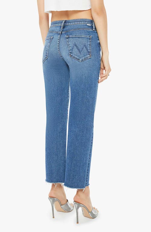 MOTHER MOTHER THE RAMBLER RAW HEM MID RISE ANKLE STRAIGHT LEG JEANS 