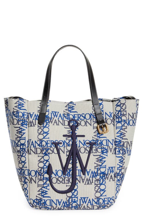 Cabas Jacquard Tote in Black/Off White/Blue