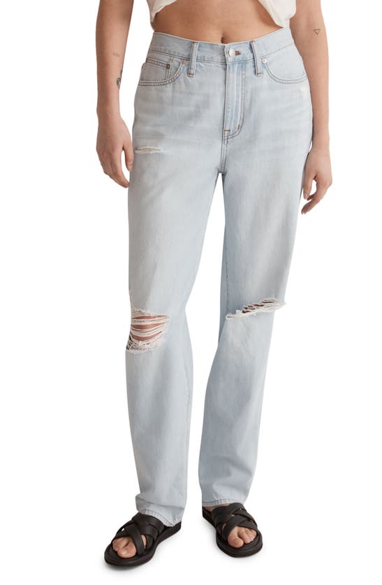 Madewell The Slouchy Ripped Boy Jeans In Wrightlane