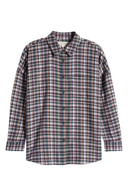 Shop Treasure & Bond Kids' Oversize Plaid Cotton Button-up Shirt In Green Storm Taryn Plaid