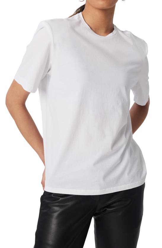 Lita By Ciara Boxy Shoulder Pad Cotton T-shirt In White