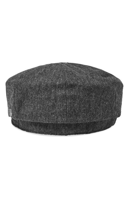 Shop Brixton Brood Wool Blend Driving Cap In Black/grey