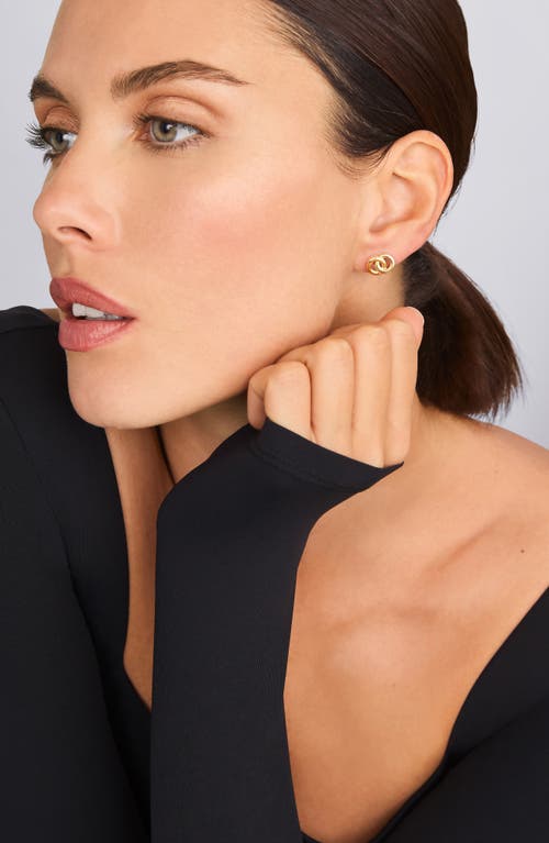 Lagos Interlocking Circle Stud Earrings In Two-tone