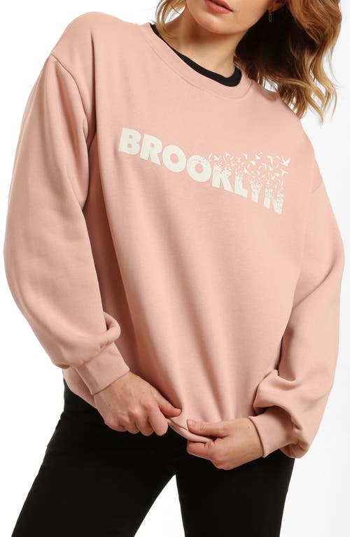 Shop Brooklyn Industries Flight Logo Graphic Sweatshirt In Pale Mauve