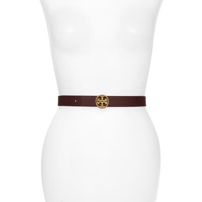 Tory Burch Braided Logo Leather Belt, Port