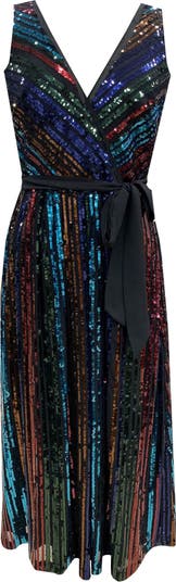 Women's Rainbow Sequin Dress- Tiered Rainbow Sequin Dress- Mable Sequin  Dress – Juliana's Boutique