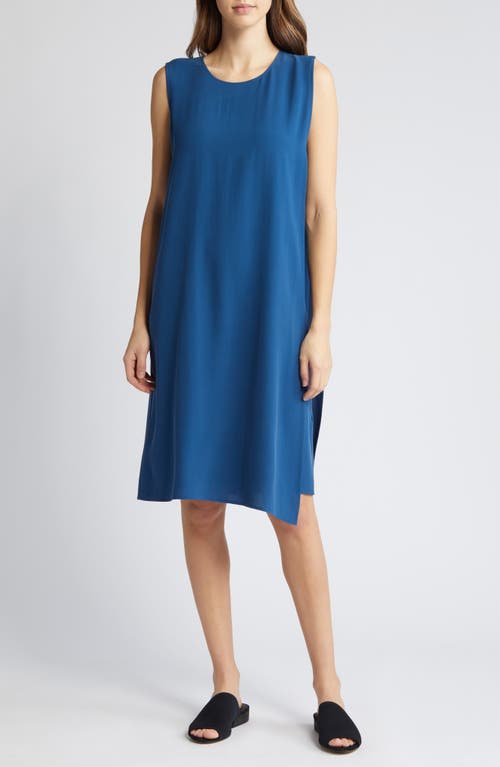 Eileen Fisher Matte Silk Shift Dress in Atlantis Smart Closet