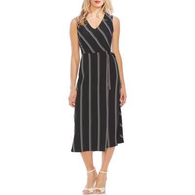 Vince Camuto Pinstripe Midi Dress, Black