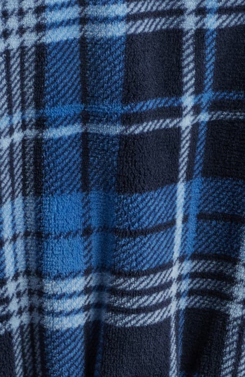Majestic Men's Plaid Plush Fleece Robe In Blue Plaid