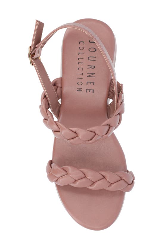 Shop Journee Collection Zannah Braided Tru Comfort Platform Sandal In Rose