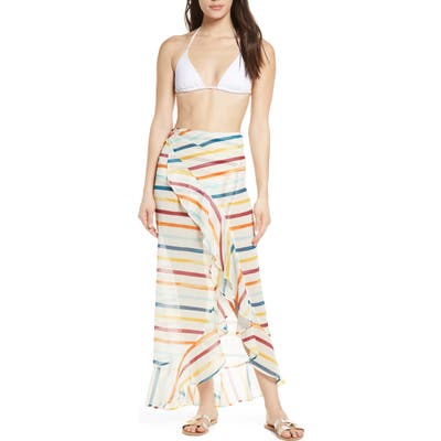 Chelsea28 Ruffle Chiffon Sarong Skirt, Ivory