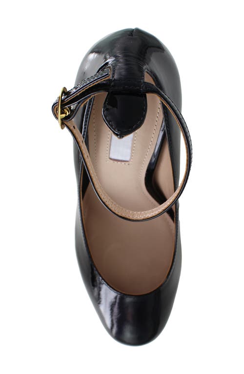 Zigi Nikole Ankle Strap Platform Pump In Black Patent