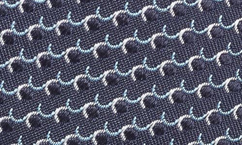 Shop Hugo Boss Boss Geometric Pattern Silk Tie In Navy