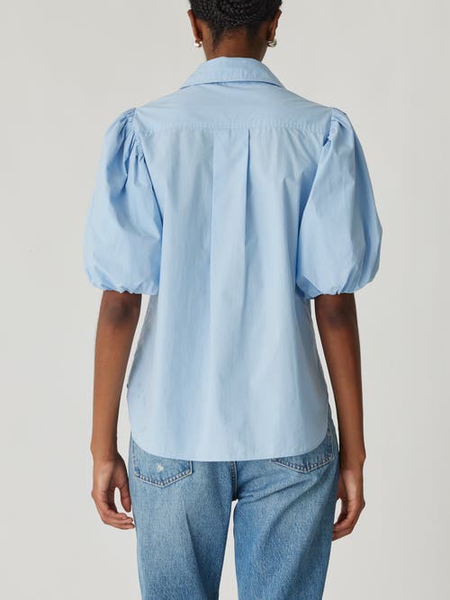 Shop Rebecca Taylor Puff Sleeve Button Down Shirt In French Blue