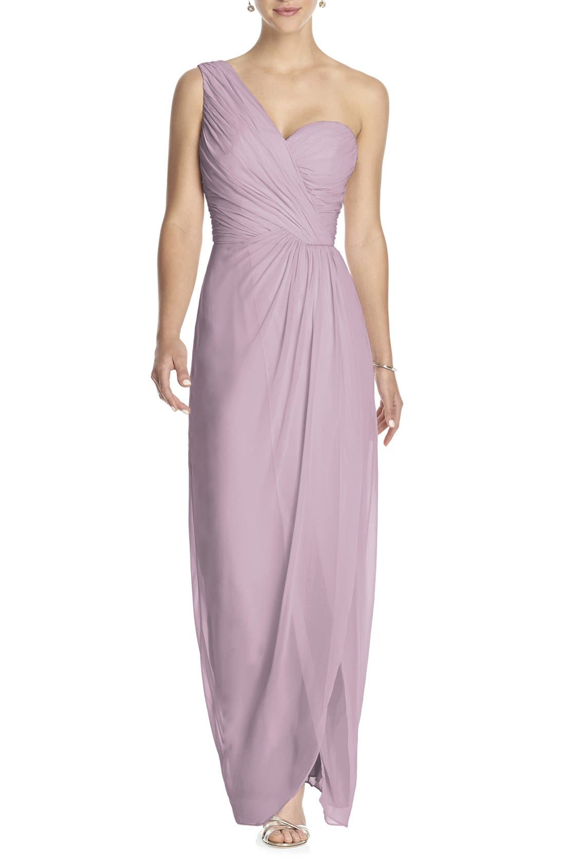Dessy Collection OneShoulder Draped Chiffon Gown Nordstrom