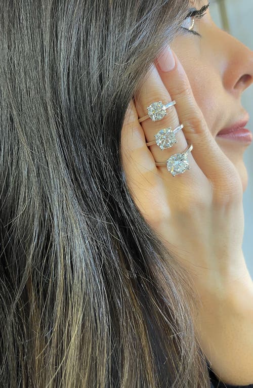 Hautecarat Round Lab Created Diamond 18k Gold Ring In 18k White Gold