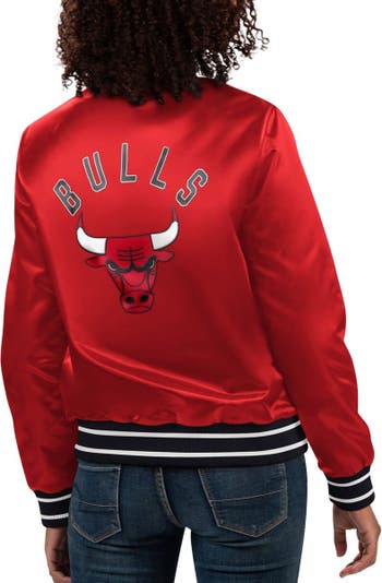 Starter Red Youth Chicago Bulls Varsity Satin Full-Snap Jacket Youth-L / Bulls Red