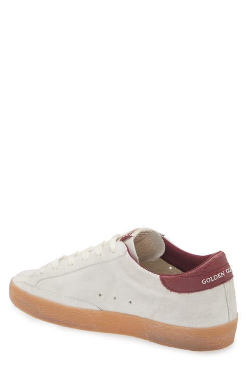 Shop Golden Goose Super-star Low Top Sneaker In White/bordeaux