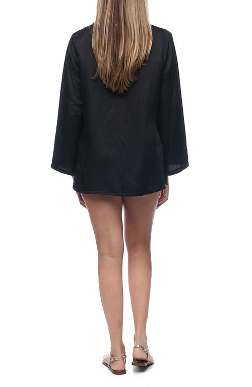 Ranee's Ranees Embellished Long Sleeve Tunic In Black