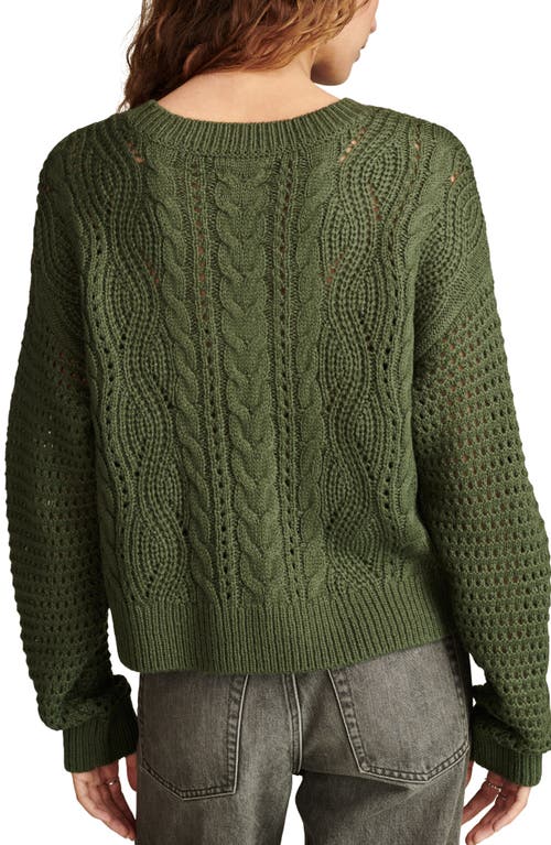 Shop Lucky Brand Romantic Mixed Stitch Sweater In Cilantro