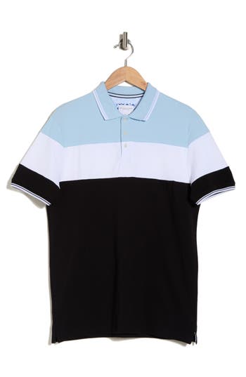 Denim And Flower Colorblock Polo In Black
