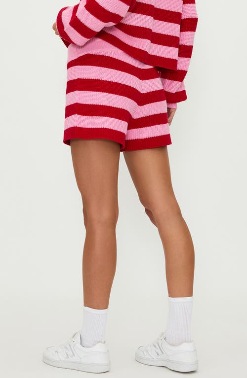 Shop Beach Riot Balboa Cotton Cover-up Shorts In Candy Cane Stripe