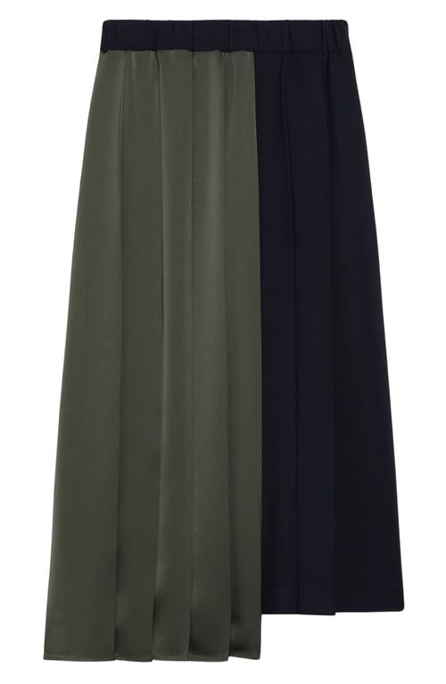 Shop Weekend Max Mara Managua Pleated Asymmetric Hem Skirt In Navy