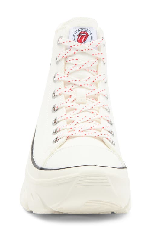 Shop Skechers X Rolling Stones Funky Street Sing It Loud High Top Platform Sneaker In White/red