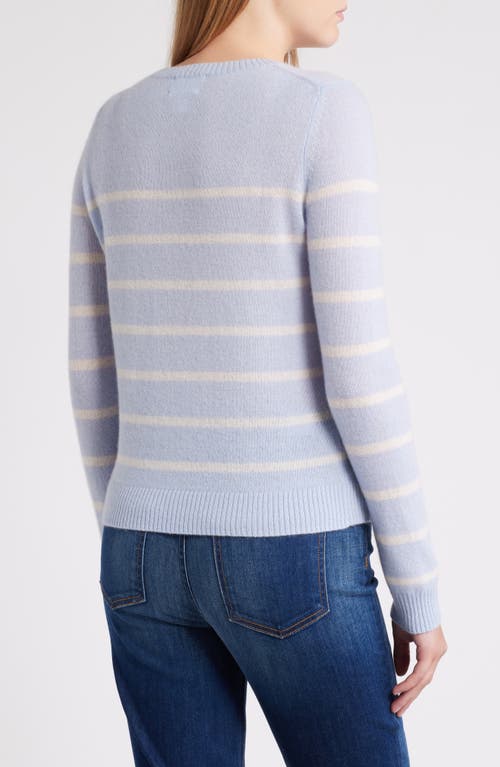 Shop Caslonr Caslon(r) Cashmere Crewneck Sweater In Blue - Ivory Stacy Stripe