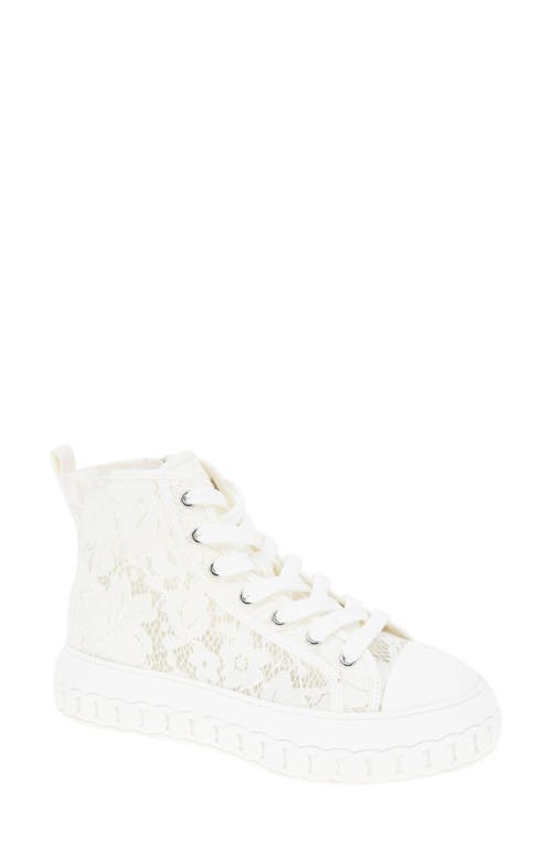 Shop Bcbg Renda High Top Platform Sneaker In White-white Lace