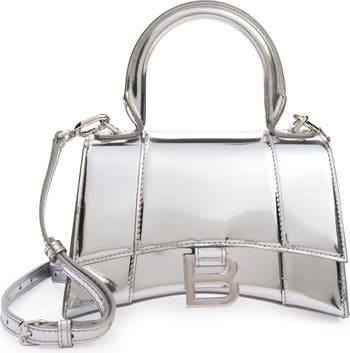 Balenciaga Hourglass Striped Padded Leather Shoulder Bag