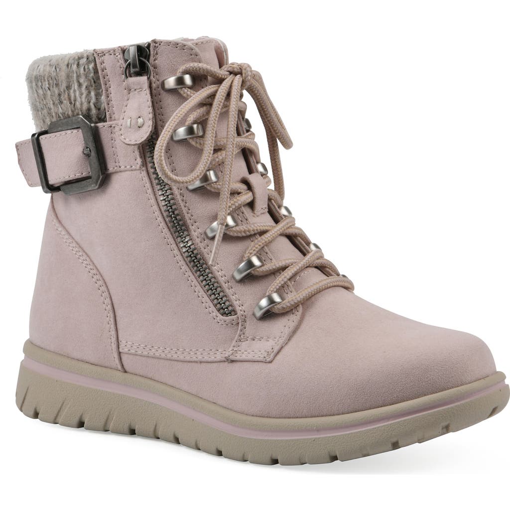 Cliffs By White Mountain Hearten Knit Collar Boot In Pale Pink Fabric