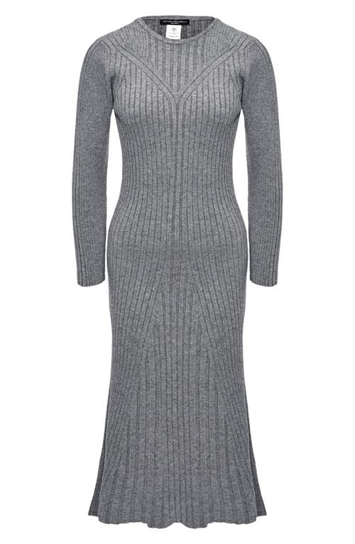 Pietro Brunelli Long Sleeve Rib Maternity Midi Sweater Dress In Light/pastel Grey