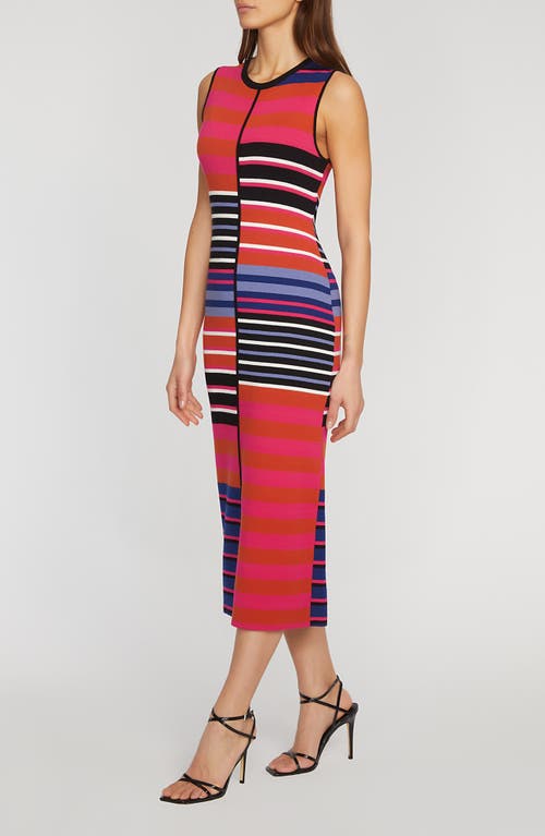 Shop Elie Tahari The Selina Midi Sweater Dress In Garden Stripe