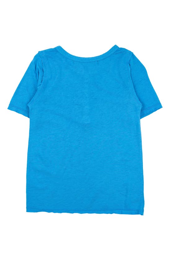 Shop Miki Miette Kids' Pauli Short Sleeve Henley In French Blue