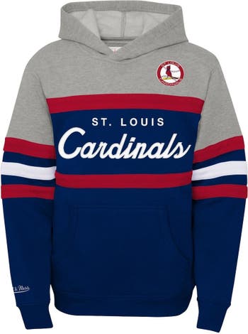 Youth Mitchell & Ness Red/Navy St. Louis Cardinals Overtime Pullover Hoodie