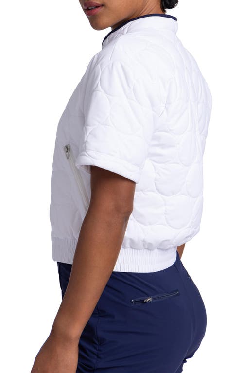 Shop Kinona Chic & Sleek Short Sleeve Quilted Jacket In White